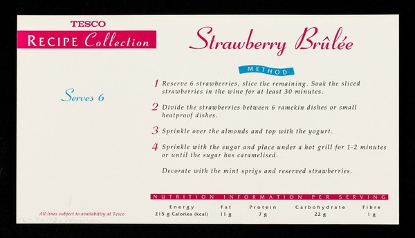 Strawberry brûlée / Tesco.