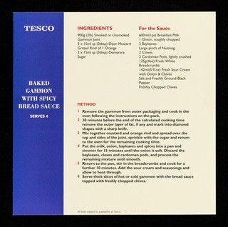 Baked gammon with spicy bread sauce : main course / Tesco.