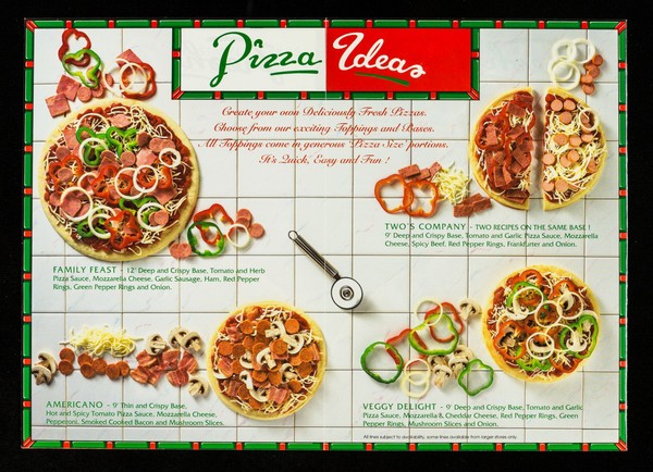 Create a pizza : with fresh ideas from Tesco.