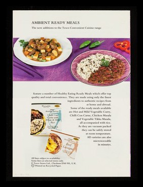 Ready meals : your guide to healthy eating frozen, chilled & ambient ready meals / Tesco Stores Limited.