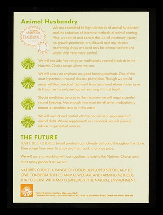 The Tesco new quality initiative, nature's choice / Tesco Stores Ltd.