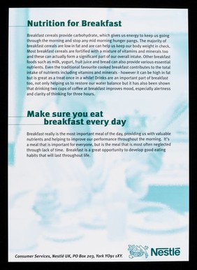 Good food, good life : breakfast- the most important meal of the day / Nestlé UK Ltd.