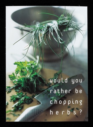 Would you rather be chopping herbs? / Birds Eye.