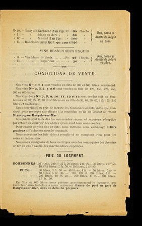 Vignerons réunis : Société Sainte-Jeanne : Banyuls-sur-Mer, le 1er novembre 1902.