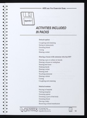 AIDS and you game / British Medical Association, West Sussex District Health Authority ; distributed by Daniels Publishing.