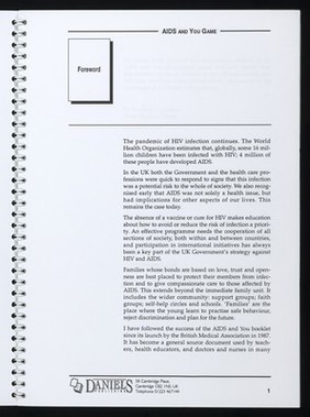 AIDS and you game / British Medical Association, West Sussex District Health Authority ; distributed by Daniels Publishing.
