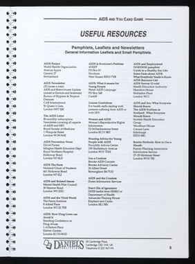 AIDS and you game / British Medical Association, West Sussex District Health Authority ; distributed by Daniels Publishing.