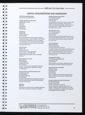 AIDS and you game / British Medical Association, West Sussex District Health Authority ; distributed by Daniels Publishing.