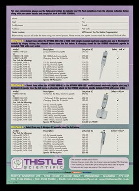 Nichiryo TRI-pack offers / Thistle Scientific Ltd.