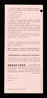 Preliminary programme : 3rd International Congress of Dietetics... : 1961, London, England, July 10-14 / organized by the International Committee of Dieticians and the British Dietetic Association.