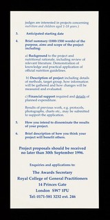 1996 practice team nutrition award / Royal College of General Practitioners, National Dairy Council.