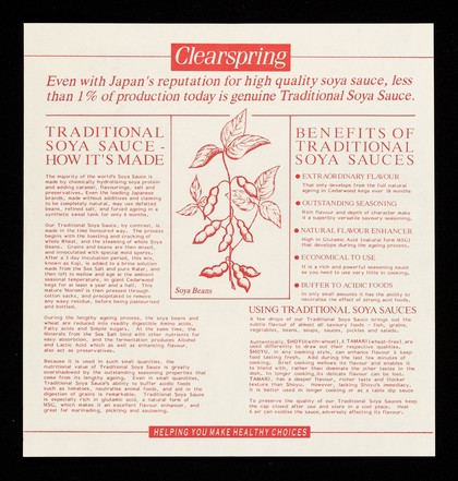 Traditional Japanese soya sauces... / Clearspring Ltd.