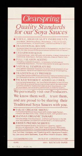 Traditional Japanese soya sauces... / Clearspring Ltd.