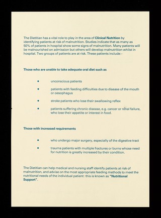 Dieticians in clinical nutrition / British Dietetic Association.