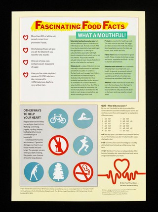 Food for thought... : food facts for healthy hearts from the British Heart Foundation, the heart research charity / written, designed and produced by Burnett Associates ; illustrated by Val Sassoon.