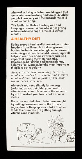 Health & energy wise : ask yourself the following questions... / produced by Bloomsbury Health Education in association with Westminster Age Concern.