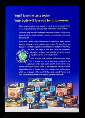 Aviva life foods : the tasty new way to help maintain your health / Novartis Consumer Health.