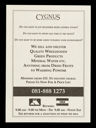 Cygnus Wholefoods : Do you want to eat healthier more natural foods? : Do you want to spend less time in the shops? : Do you want to be more green towards your environment?.