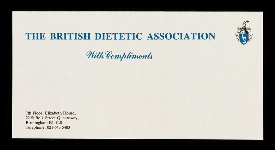 With compliments / British Dietetic Association.