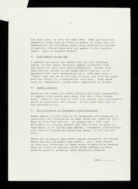 Dear guest : the attached survey is, to the best of our knowledge, the first attempt that has been made in recent years to take the pulse of the British consumer in the context of Nutrition and the links between diet and health... / J.D. da Casa.