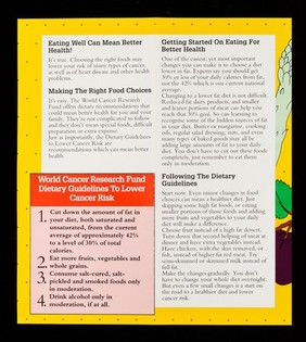 Eating your way to better health! : things you can do NOW to reduce your cancer risk / World Cancer Research Fund.