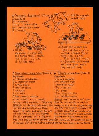 Space Sheep & Astro Pig's very easy veggie recipes / Vegetarian Society.