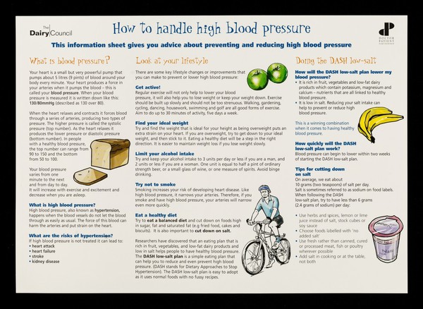 How to handle high blood pressure : this information sheet gives you advice about preventing and reducing high blood pressure / Dairy Council, Doctor Patient Partnership.