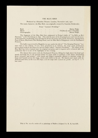 The bluebird / designed by R.B. Sutcliffe.
