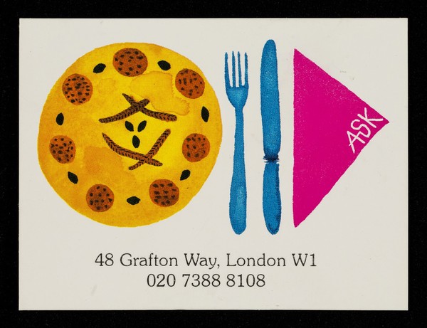 ASK : 48 Grafton Way, London W1, 020 7388 8108.