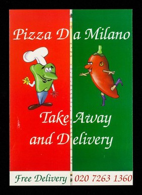 Take away and delivery : free delivery 020 7263 1360 / Pizza da Milano.