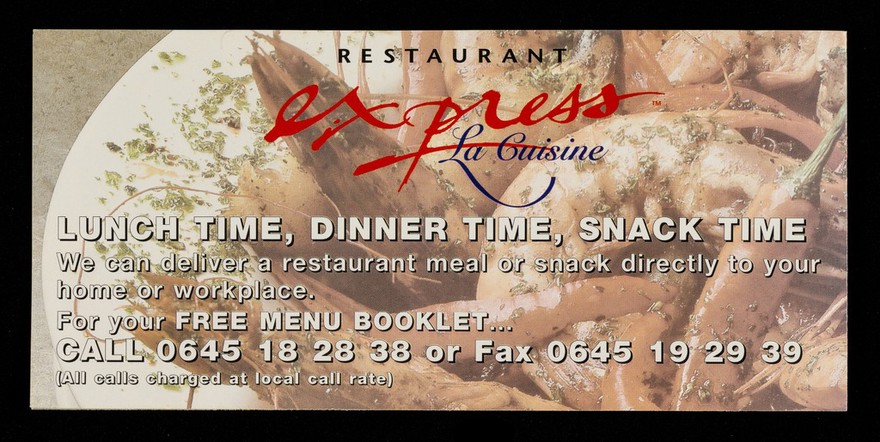 Restaurant Express : la cuisine : ask for your free menu booklet.