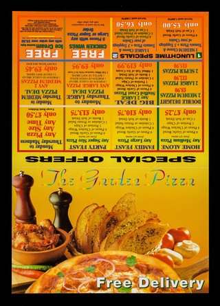 The Garden Pizza : free delivery / The Garden Pizza.