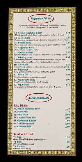 Roti Indian take away : the spice trail.