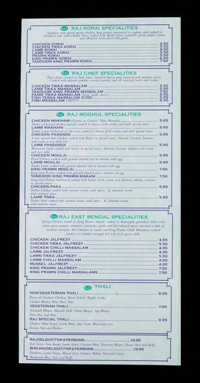 Raj Bhojan : balti house, Indian cuisine : 5 Lewisham Way, Newcross, SE14 6PP... / Raj Bhojan tandoori restaurant.