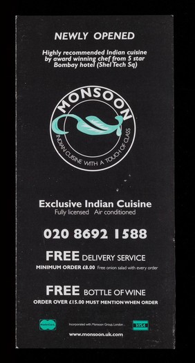 Newly opened : highly recommended Indian cuisine by award winning chef from 5 star Bombay Hotel (Shel Tech Sq) / Monsoon.