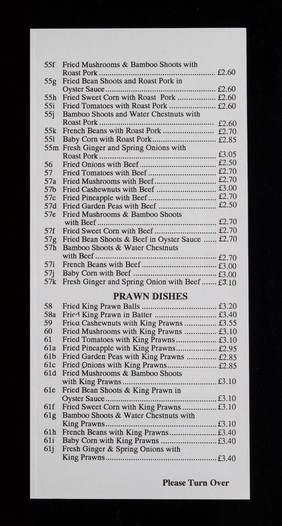 Palace : delicious Chinese food to take away : 18 Loampit Hill, Lewisham, London SE13.