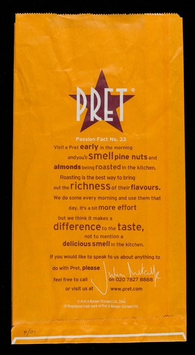 Pret : we are passionate about food... : Pret passion fact no. 33 / Pret A Manger (Europe) Ltd.