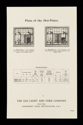 The R.G.L. cooker / Gas Light and Coke Company.