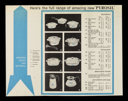 The world's newest, most versatile freeze cook and serve ware : Pyrosil : September 1962 / James A. Jobling & Co. Ltd.