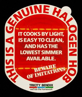 This is a genuine halogen hob : it cooks by light, is easy to clean, and has the lowest simmer available : beware of imitations / Tricity Bendix.
