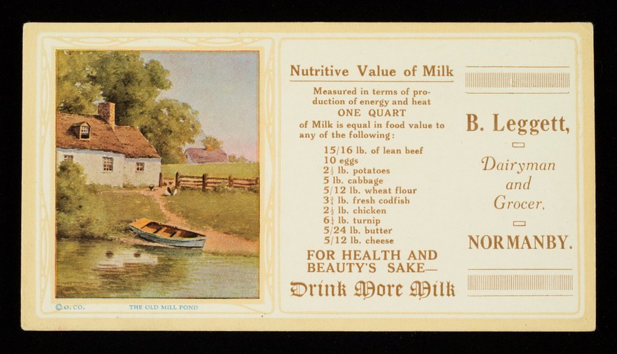 Nutritive value of milk / B. Leggett.