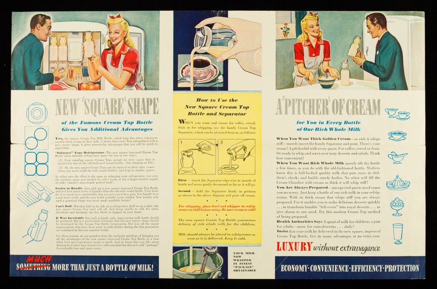 Better than ever! : milk in the new square improved Cream Top bottle / Meadow Gold Dairies.