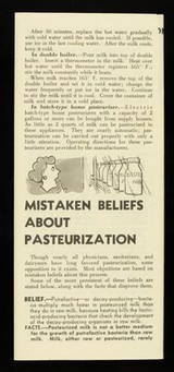 Facts about pasteurization of milk / U.S. Dept. of Agriculture.