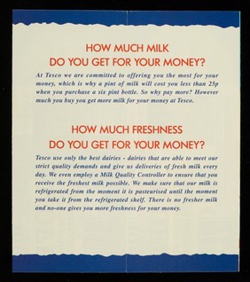 How much milk do you get for your money? / Tesco.