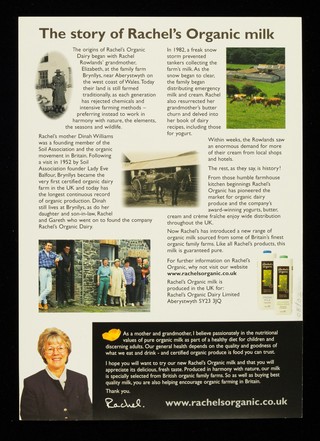 Rachel's organic : produced in harmony with nature... / Rachel's Organic Dairy Limited.