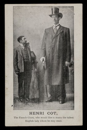 Henri Cot : the French giant, who would like to marry the tallest English lady whom he may meet.