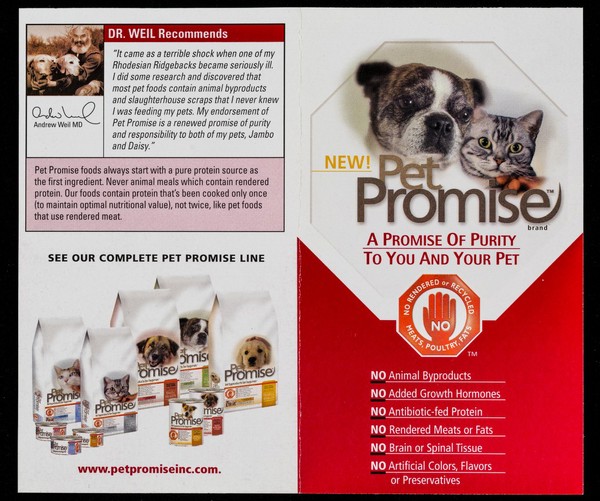 New! Pet promise : a promise of purity to you and your pet... / Natural Pet Nutrition.