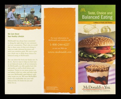 Taste, choice and balanced eating : a menu of taste and choice / McDonald's Corporation.