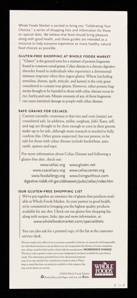 Gluten free / Whole Foods Market.