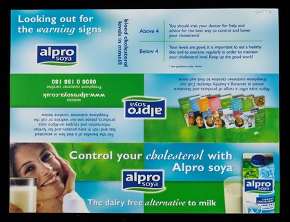 Control your cholesterol with Alpro soya : the dairy free alternative to milk / Alpro.